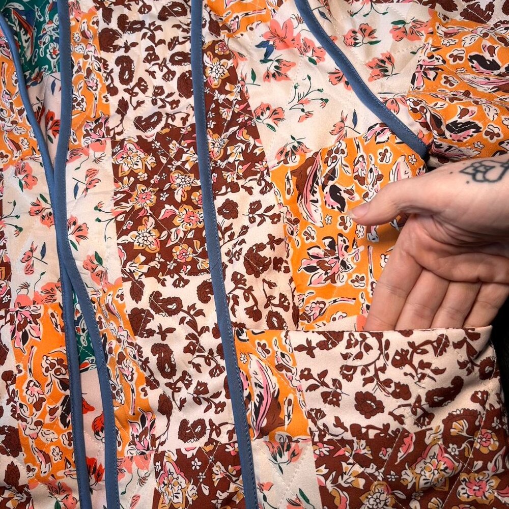 Quilted boho reversible patchwork jacket - image 7